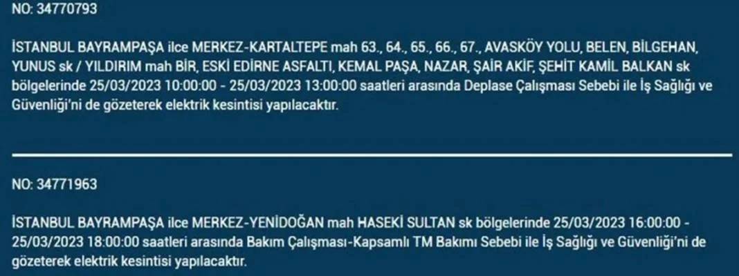 İstanbullular dikkat! Bugün elektrikler kesilecek 23